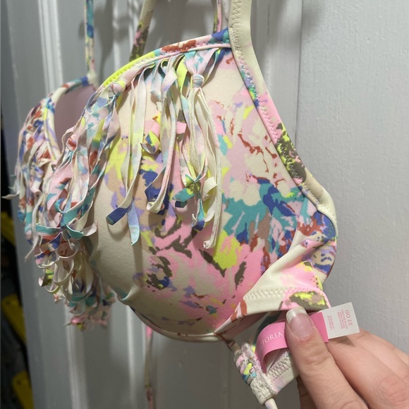 •VS• The Fabulous- Swim Bra Top• Fringe• 32DD - Picture 2 of 6